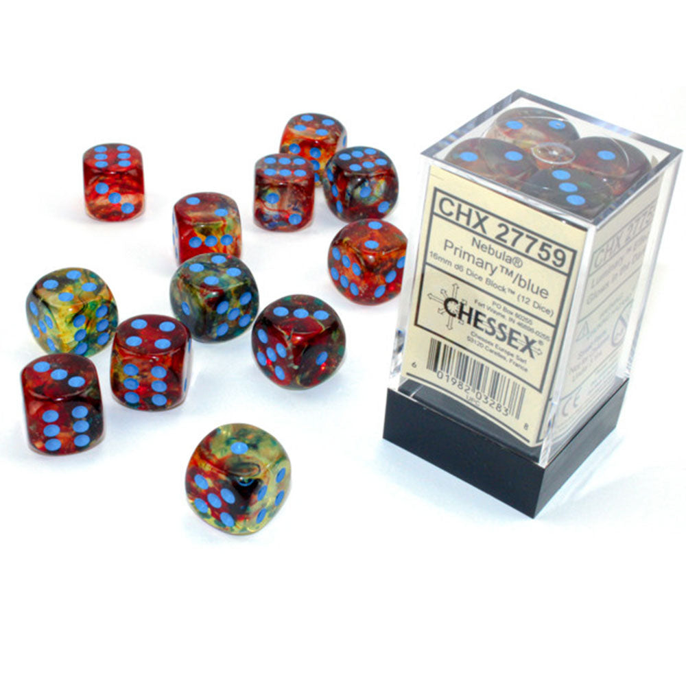 Nébuleuse Chessex 16 mm D6 Bloc de dés