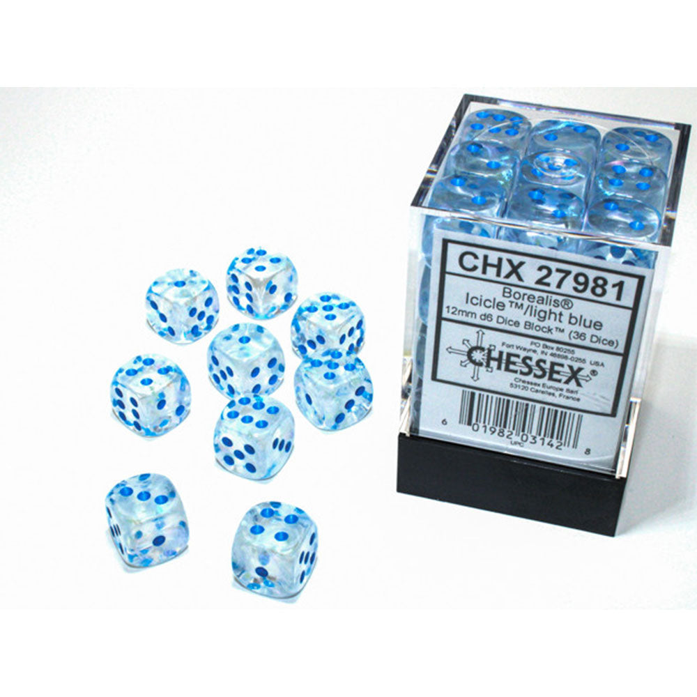 Borealis Chessex 12mm D6 Blocco da dadi luminari