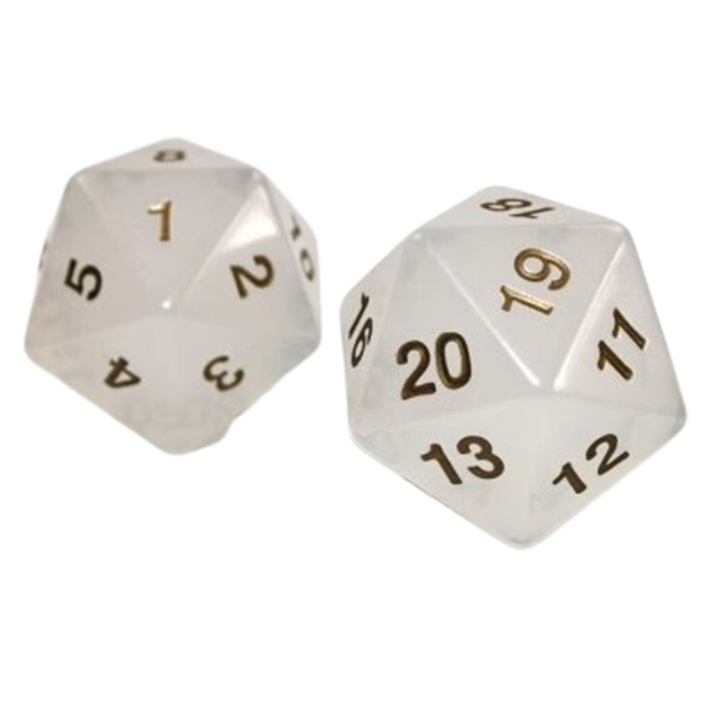 Koplow d20 Single Translucent Dice Pearl/Gold 55mm