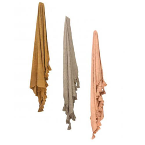 Neo Cotton Throw w/ Giant Tassels 170x130x1cm