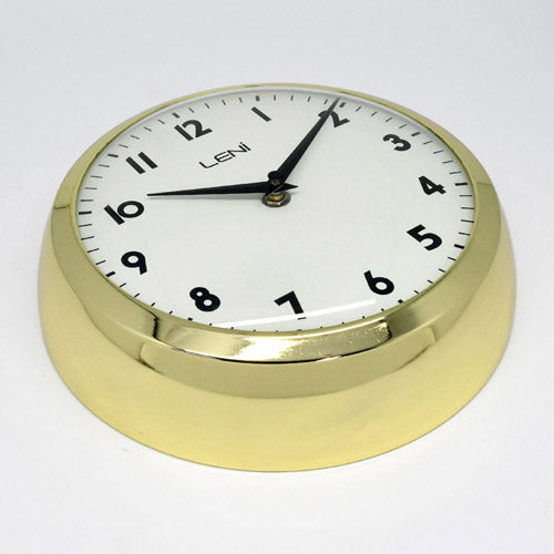 Leni Metal School Wall Clock 23cm (Gold)