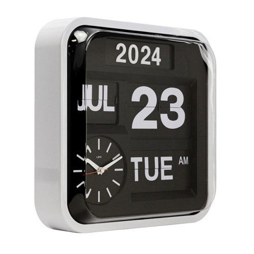 Black Leni Bankers Clock with Calendar (32x32cm)