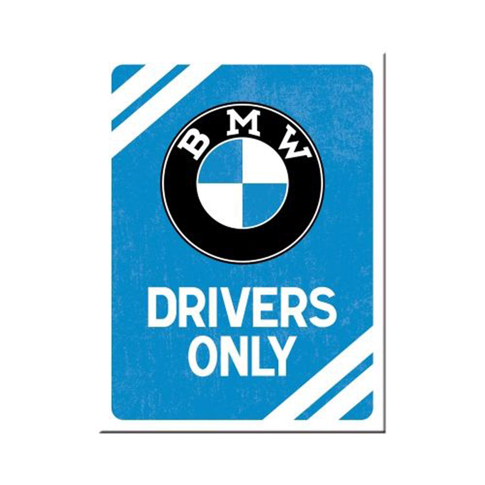 Blue Nostalgic-Art BMW Drivers Only Magnet (6x8cm)