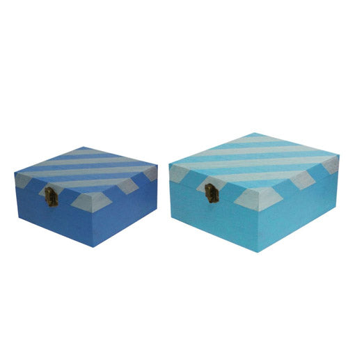 Square Wooden Box with Catch (Set of 2)