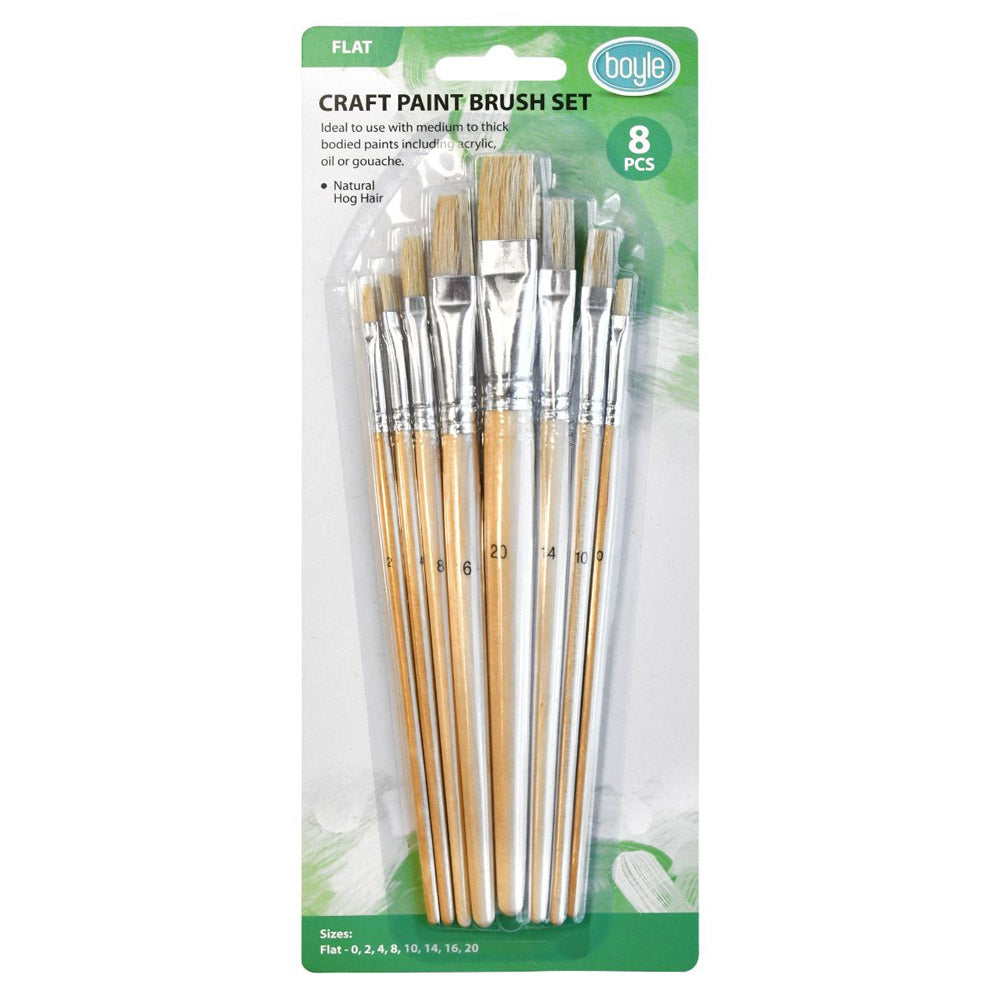 Craft Natural Hog Hair 8-Pack Brush Set