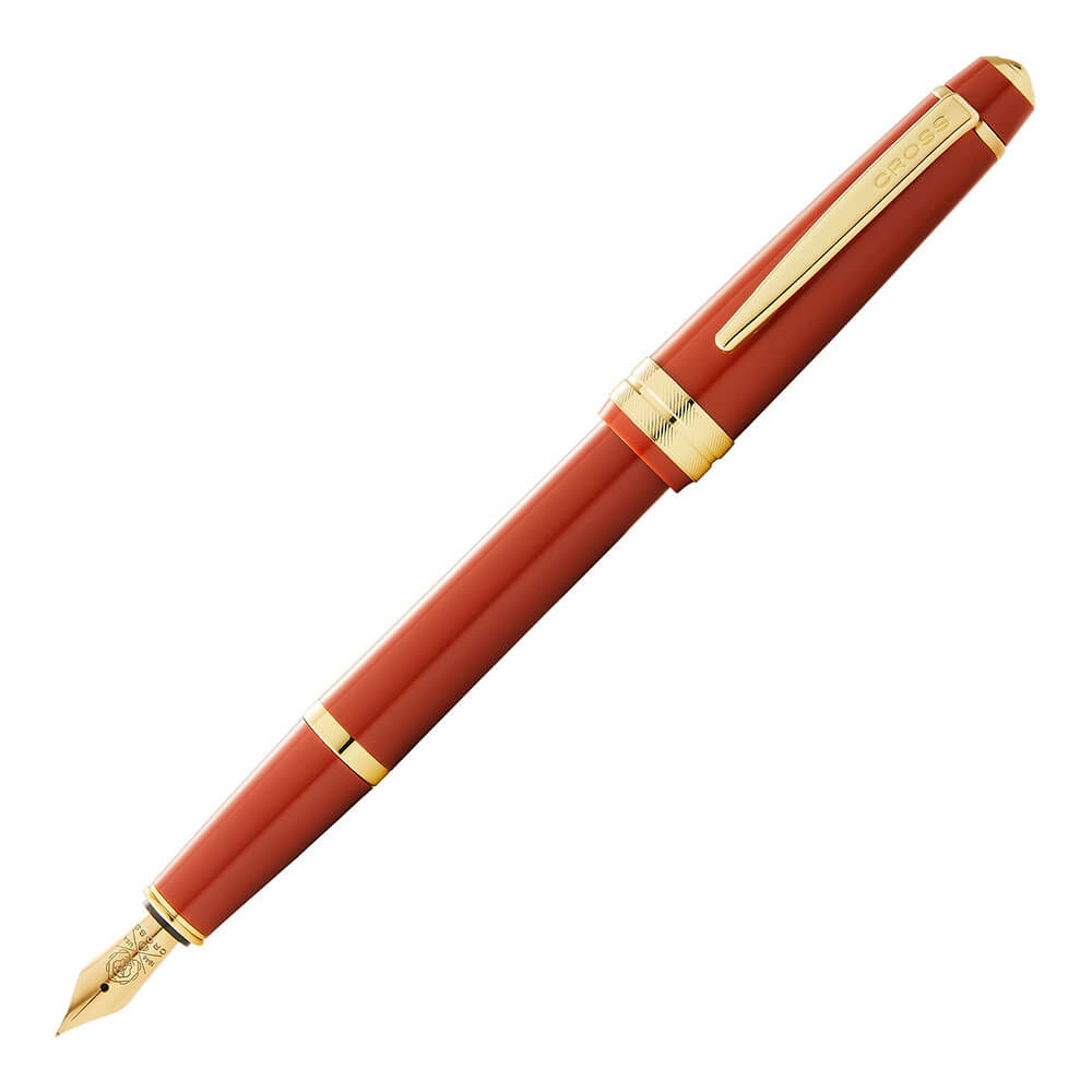 Bailey Light Gloss Fountain Pen (brændt orange/guld)