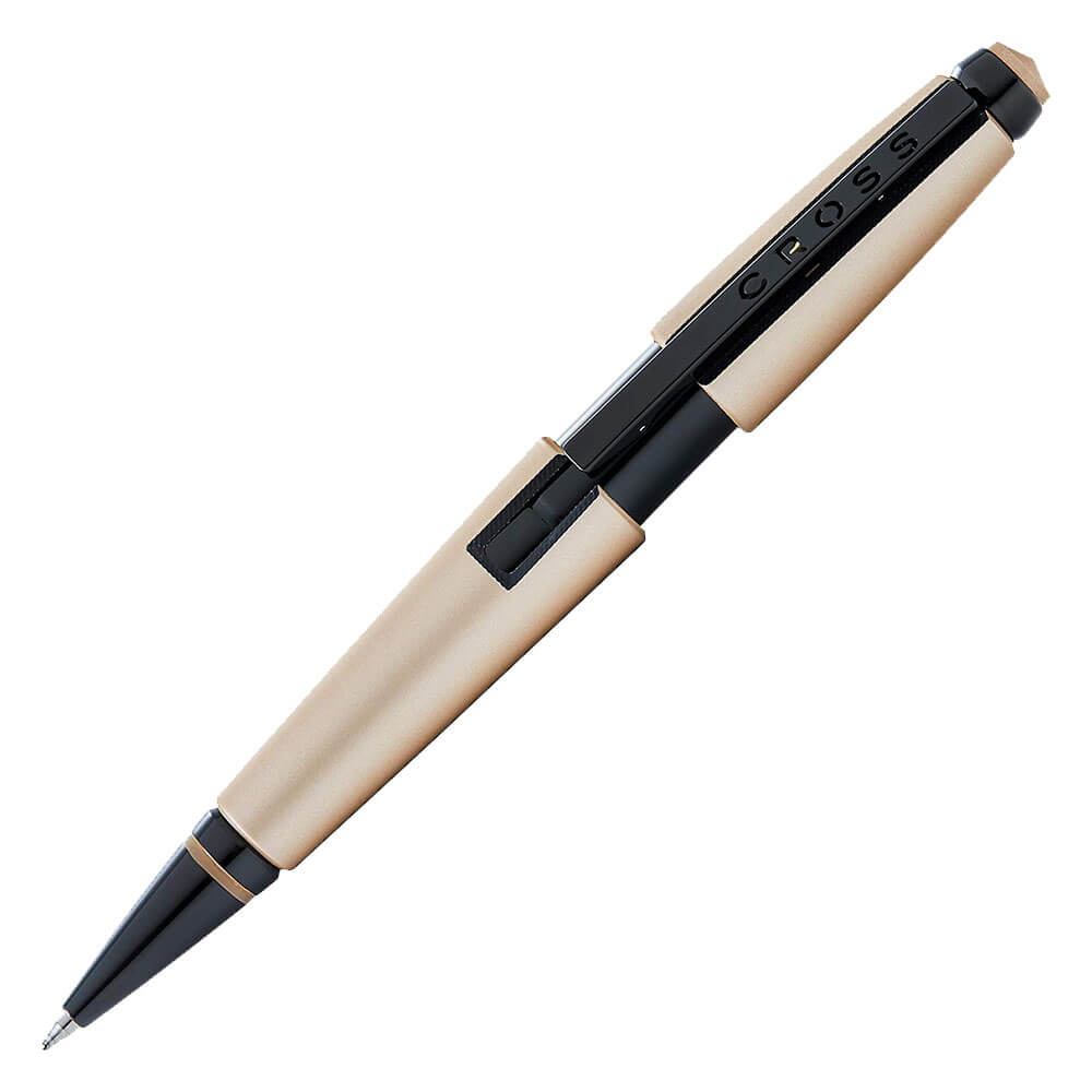 Caneta rollerball de borda cruzada com PVD preto