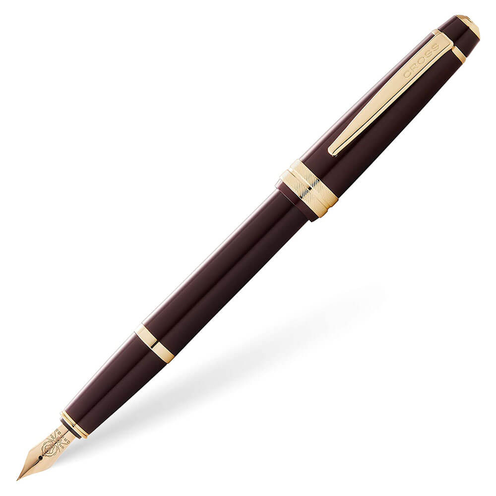 Bailey Light Gloss Fountain Pen (burgunder rød/gull)