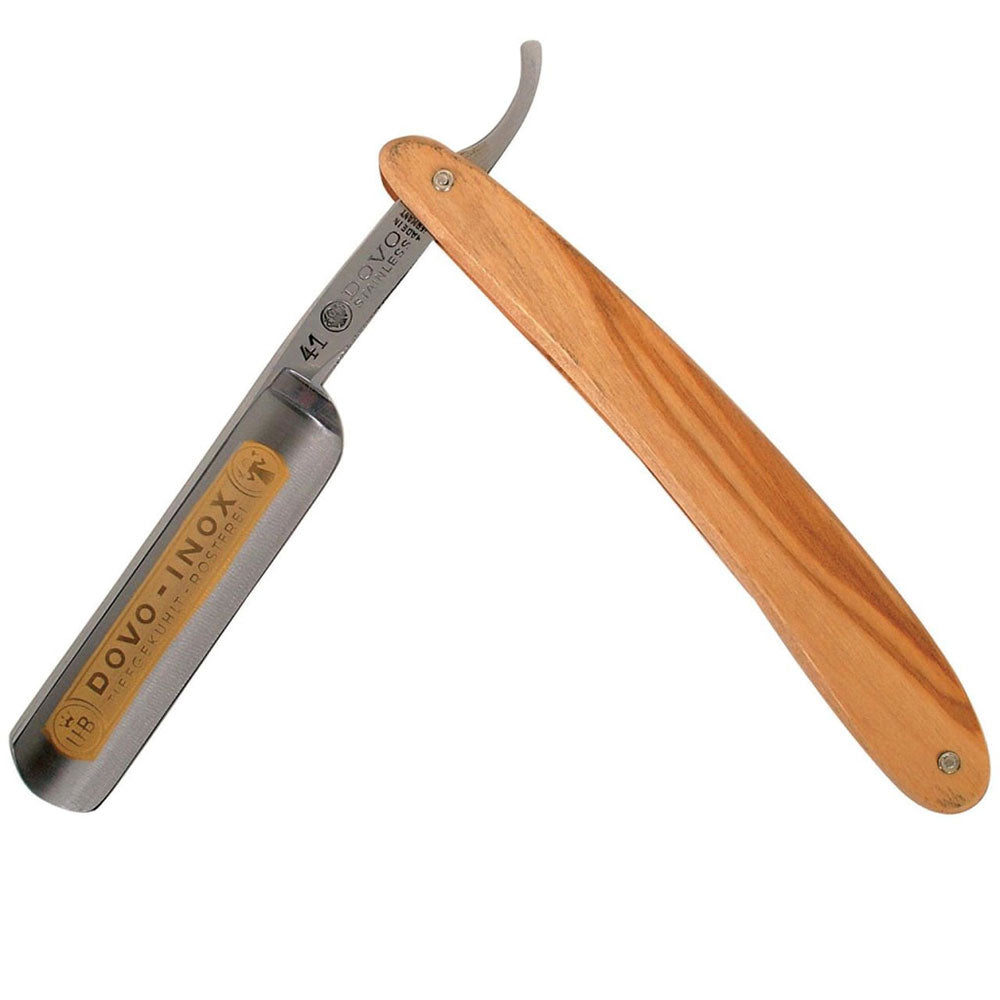 Razor recto Dovo con mango de madera 1.58 cm