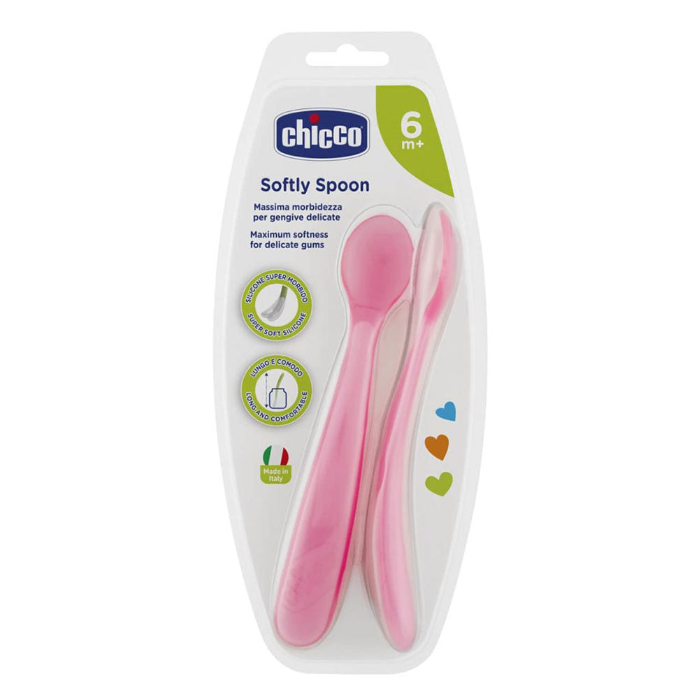 Chicco zachte siliconenlepel 6m+ 2pk