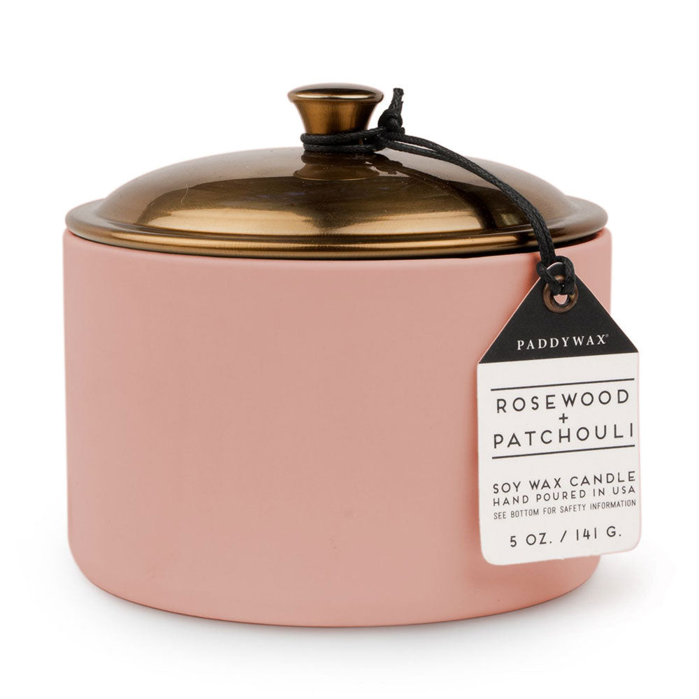 Hygge Rosewood Patchouli Kerze aus Keramik (Blush)