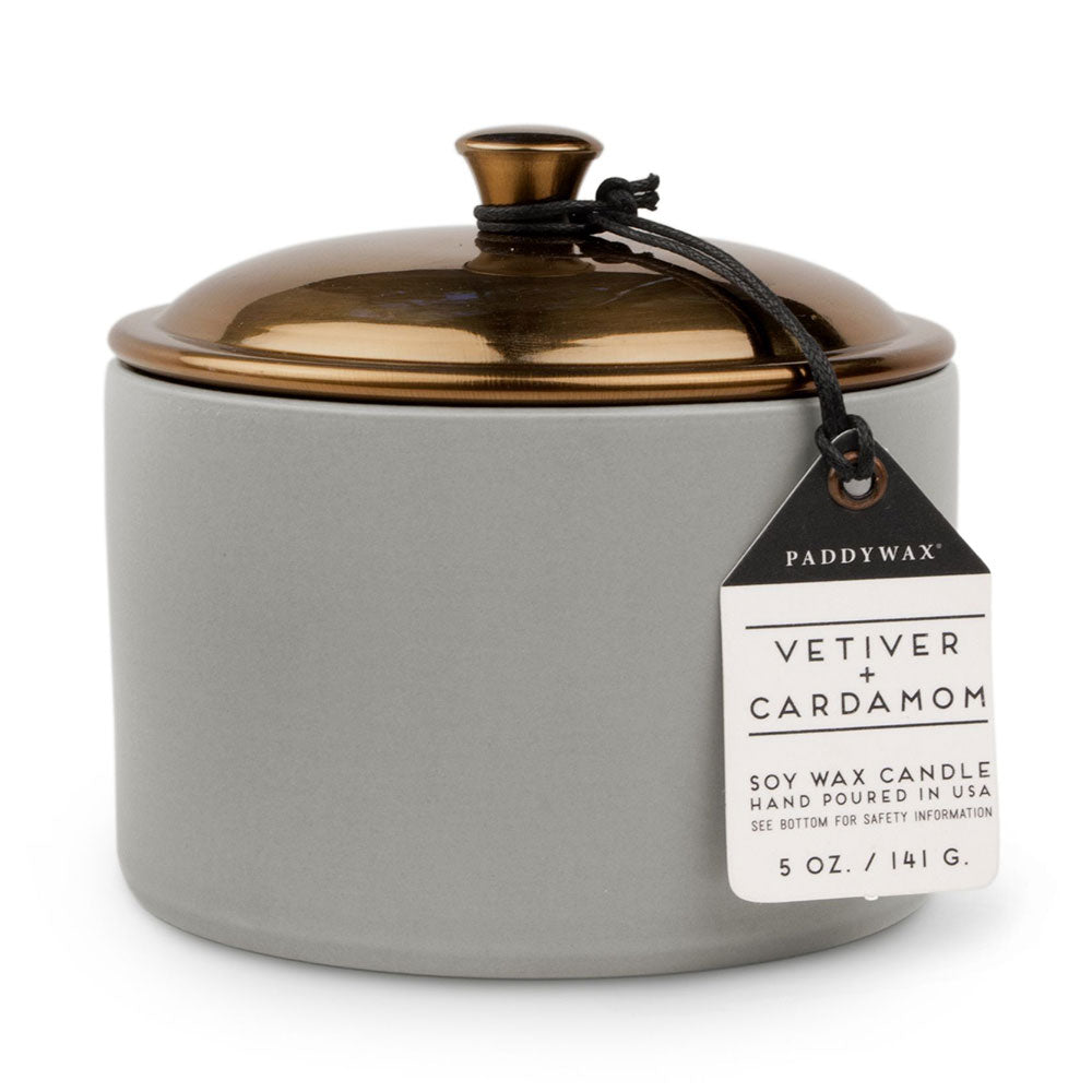 Vela de cardamomo de Hygge Vetiver en cerámica (gris)