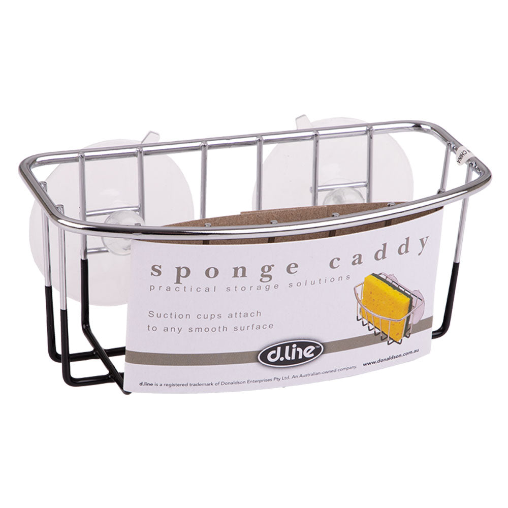 D. Line Sponge Caddy Chrome/PVC met zuigbekers