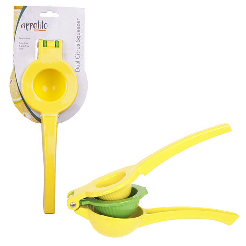 Appetito Dual Citrus Squeezer (Yellow/Green)