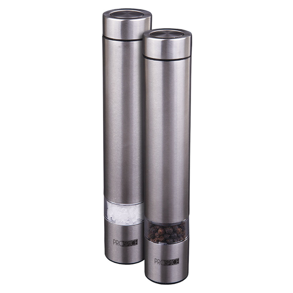 Pilot Stainless Steel Slimline Salt & Pepper Mill Set 18cm