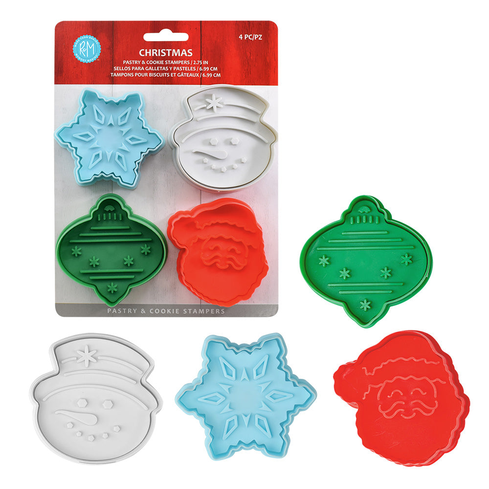 R&M Christmas 3D Cookie Stamper (Set of 4)