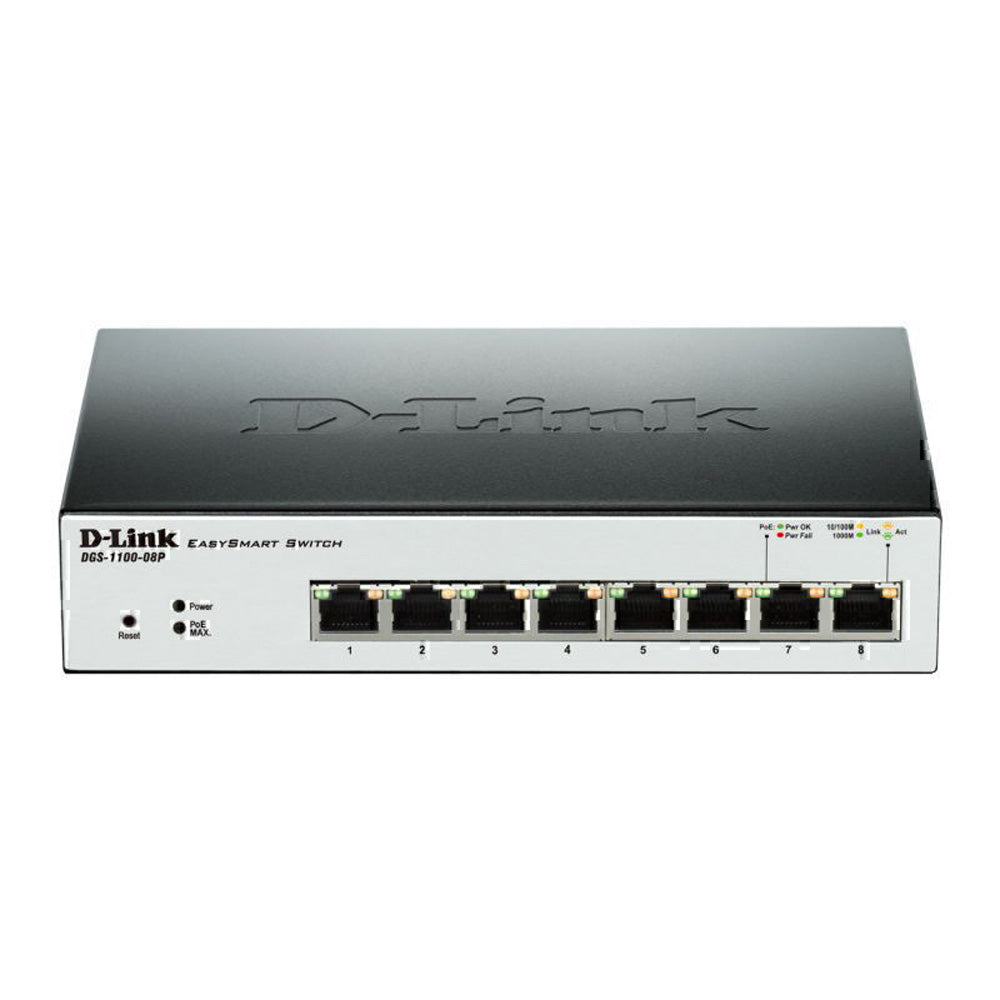 D-link 8-port gigabit smart administrert POE-bryter