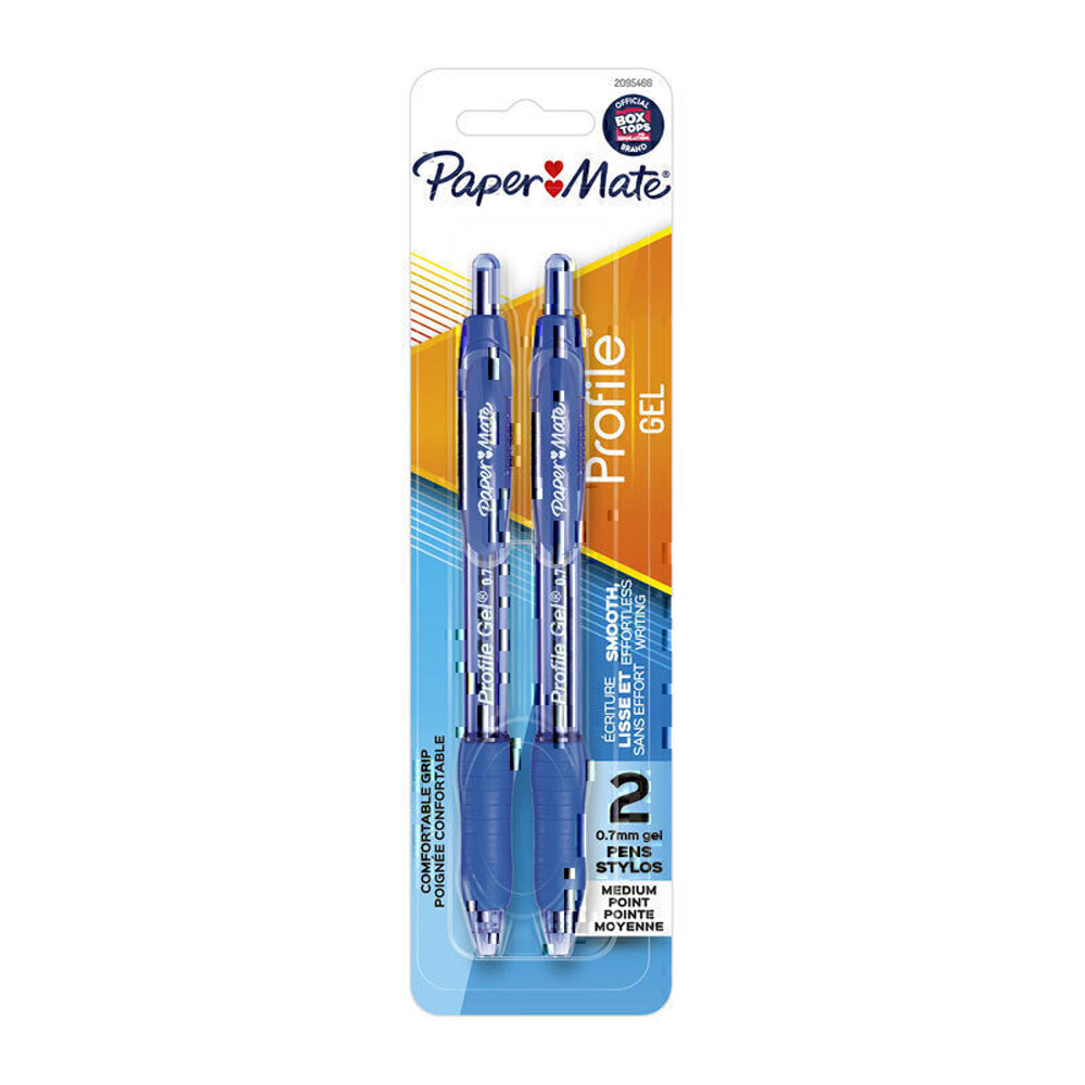 PM Profile rétractable Gel Pen 0,7 mm 2pk (boîte de 6)