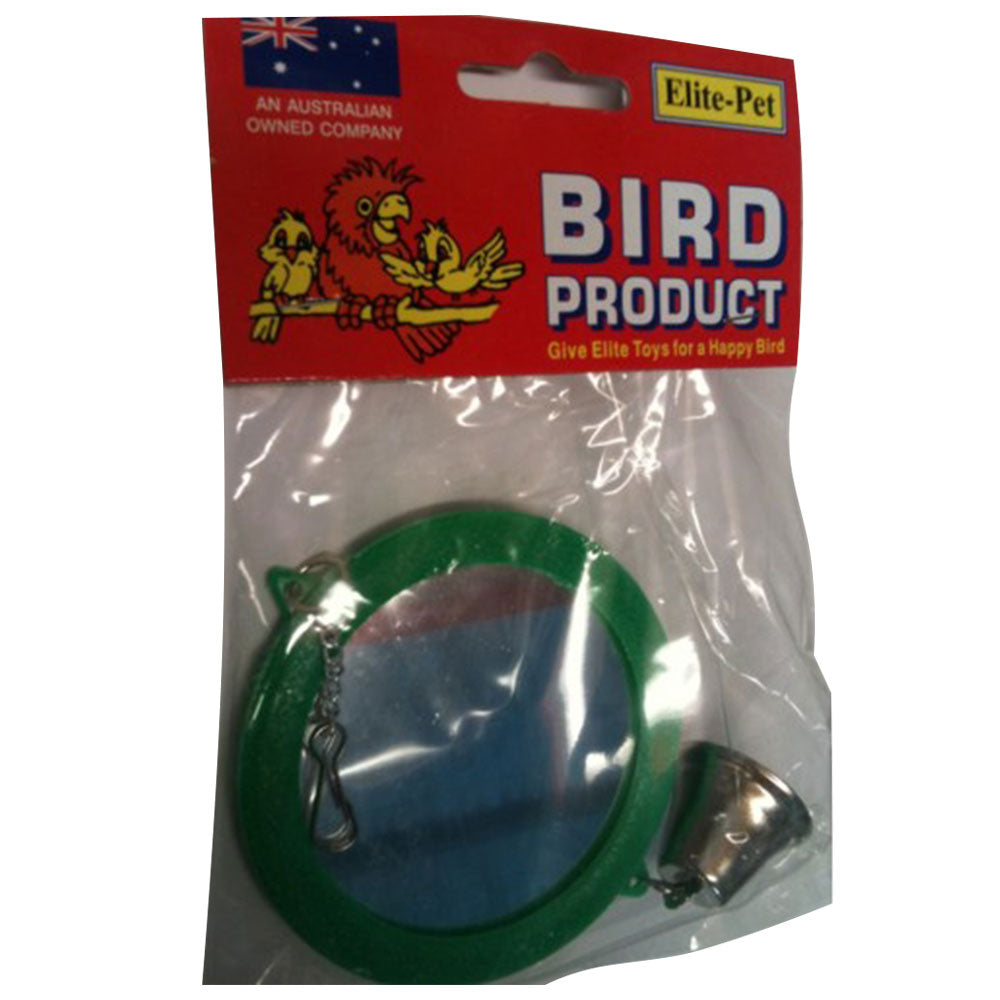 Elite Pet Round Mirror met Bell Bird Toy