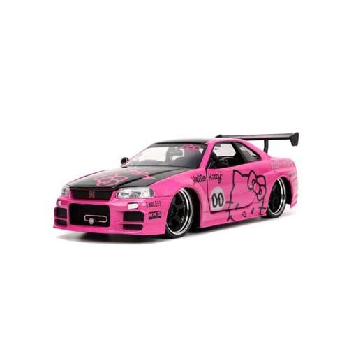 Nissan GTR R34 with Hello Kitty 1:24 Dieast Vehicle