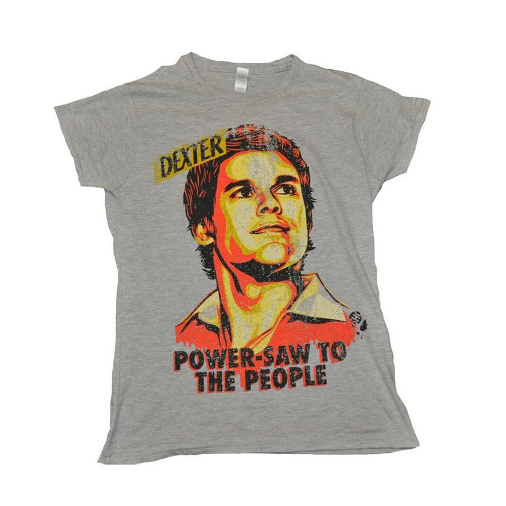 Dexter power-saw grijs marle vrouwelijk t-shirt