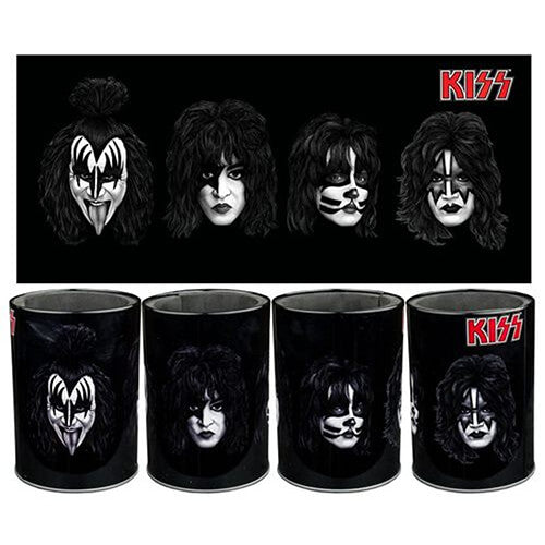 Kiss Band Faces Metal Can Cooler