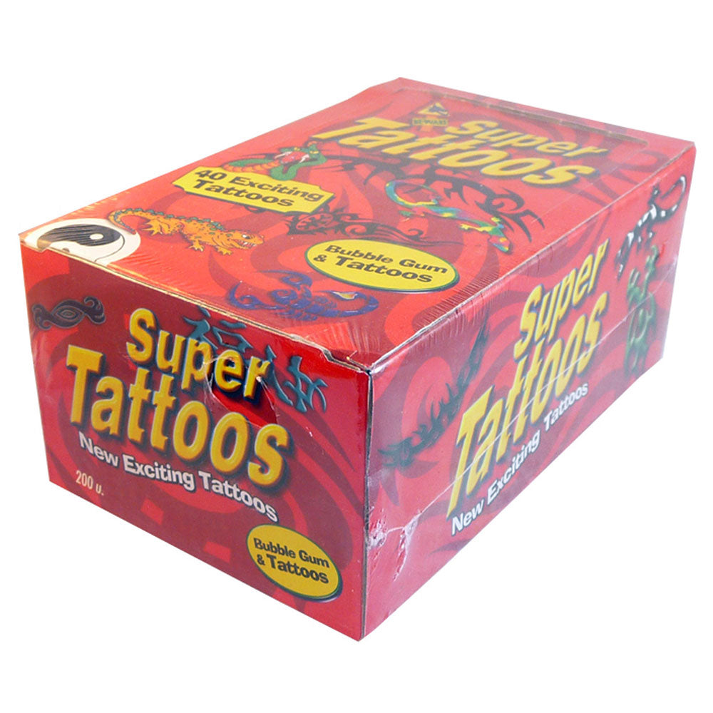 Super Tattoos Bubble Gum 200pcs