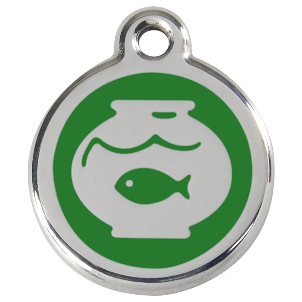 Stainless Steel Fish Bowl Enamel Cat Tags (Small)