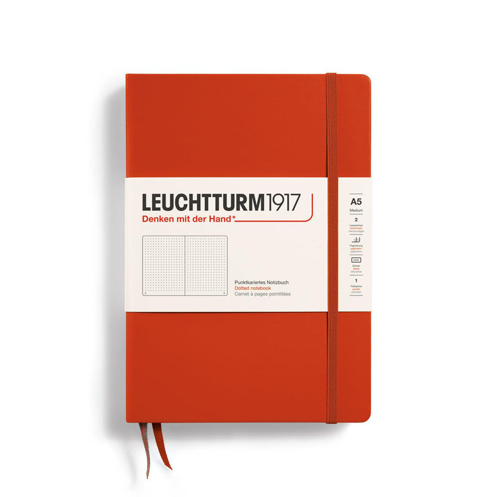 Leuchtturm inbunden prickad anteckningsbok A5 (röd)