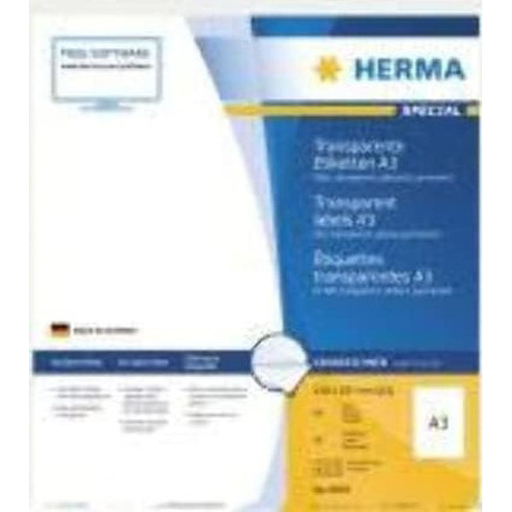 Herma Transparent Crystal-Clear Labels A3 50pc (420x297mm)