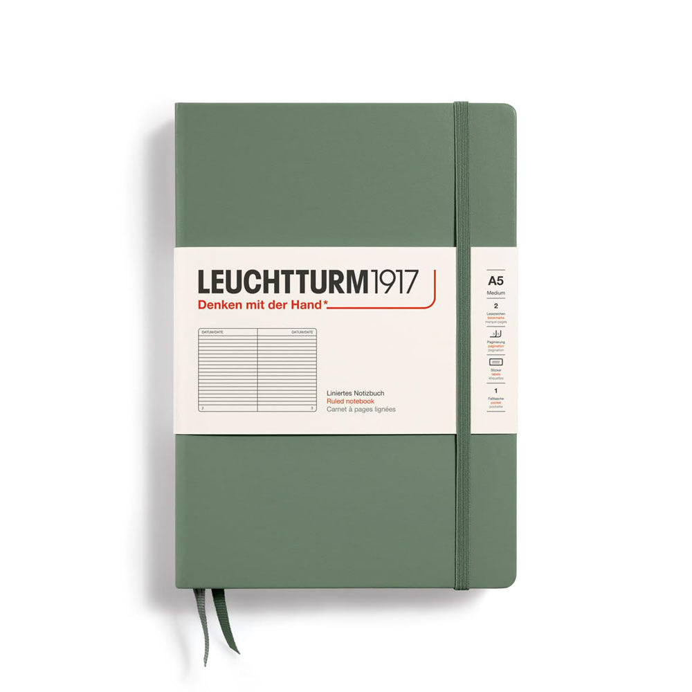 Leuchtturm Hardcover styrede notebook A5 (grøn)