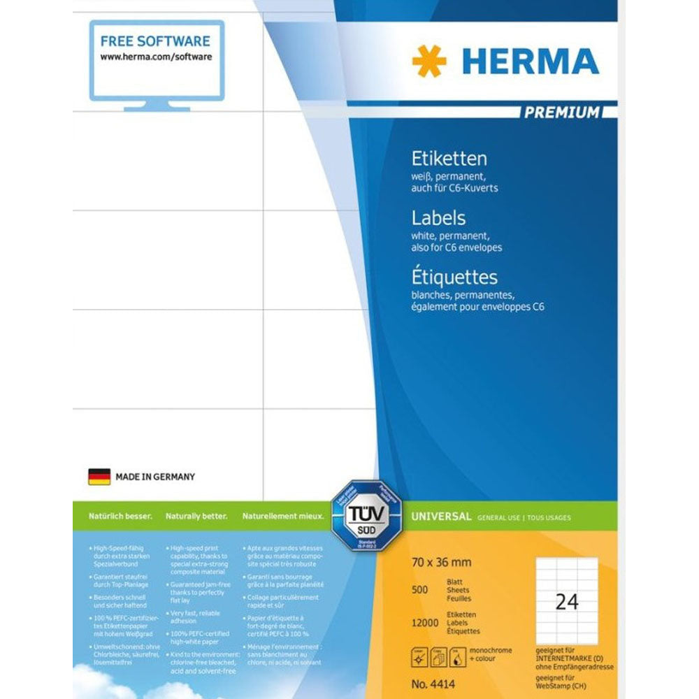 Herma Premium Labels A4 70mm 500 st