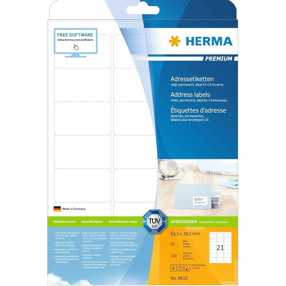 Herma Premium Address Labels A4 10pc