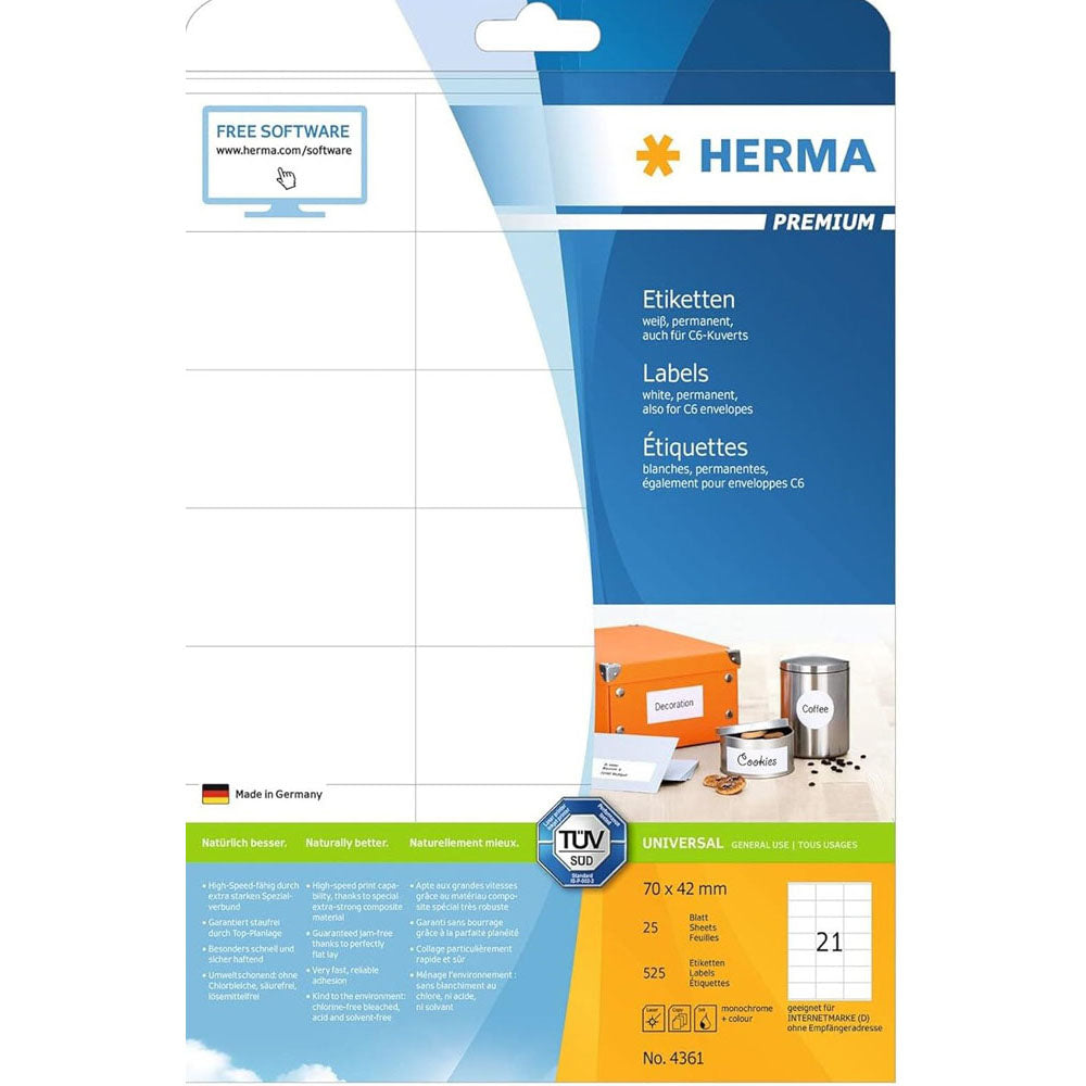 HERMA Premium -mærker A4 70mm 25pc