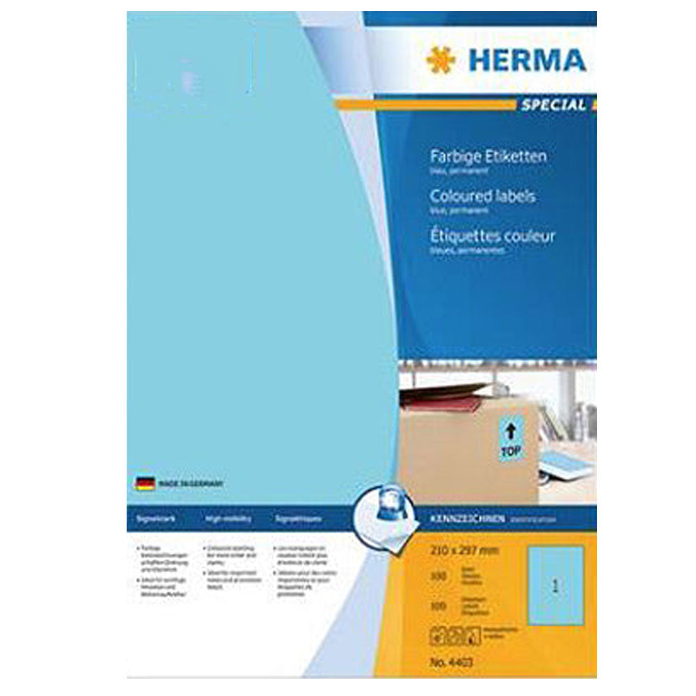 Herma farvede etiketter A4 100pc (210x297mm)