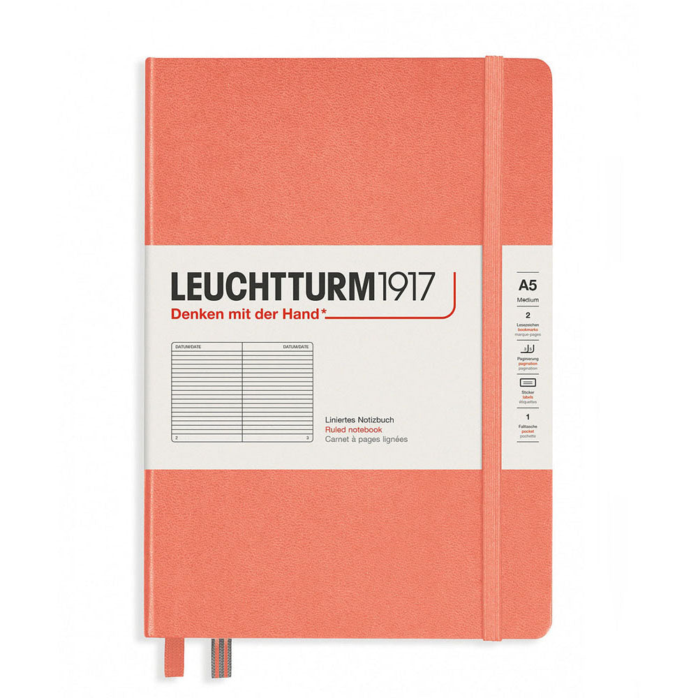 Leuchtturm twarda okładka rządzona notebookiem A5 (Orange)