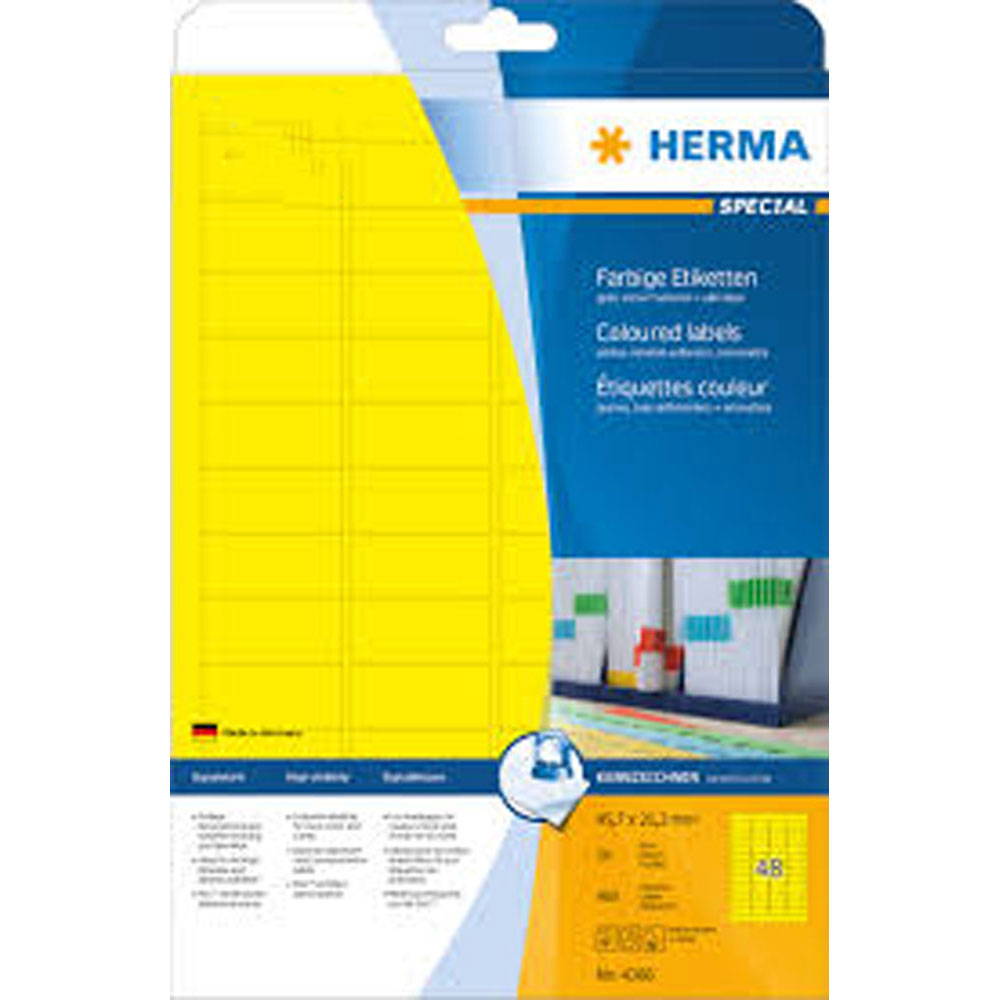 Herma Coloured Labels A4 100pc (45.7x21.2mm)