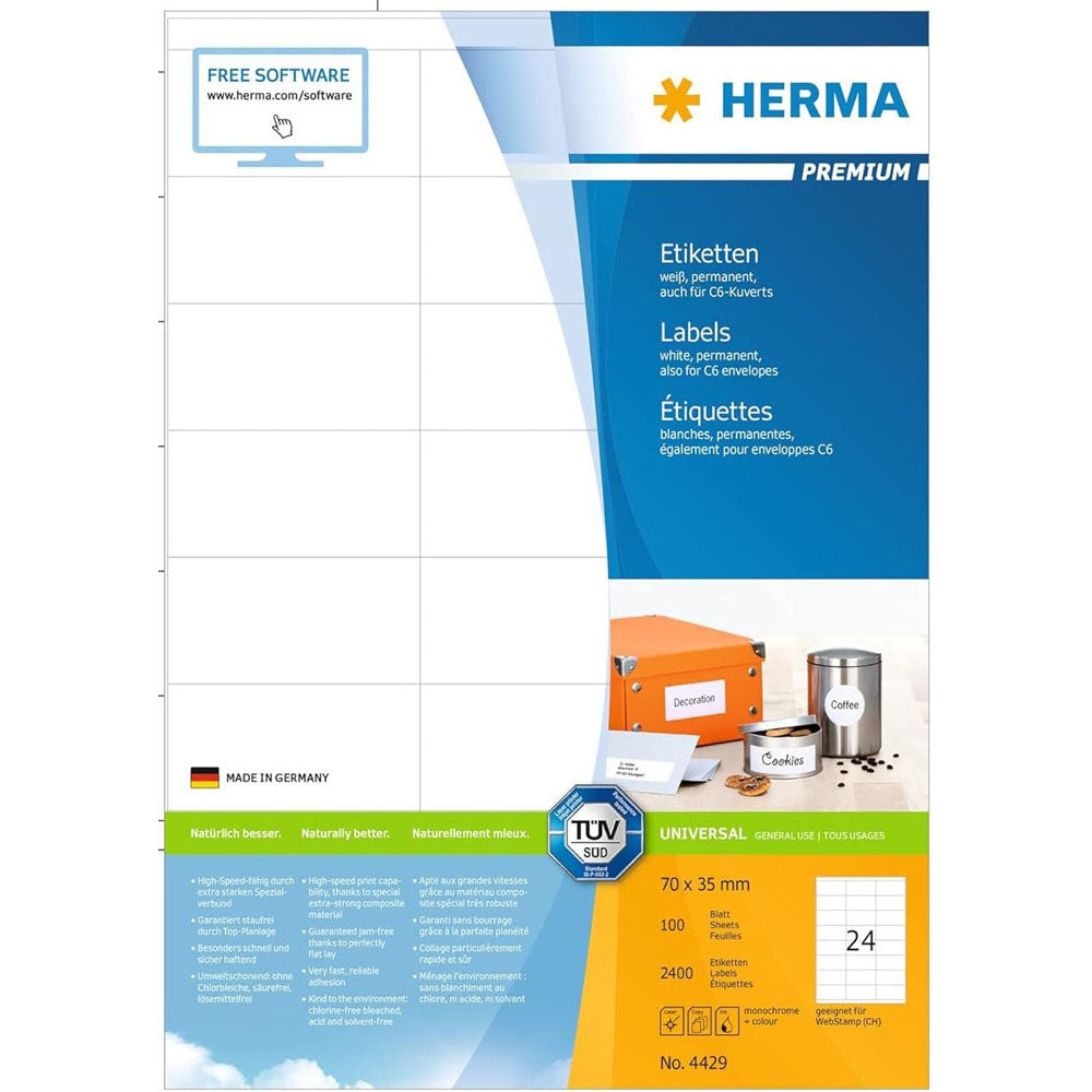 Herma Premium Etyels A4 70 mm 100pc