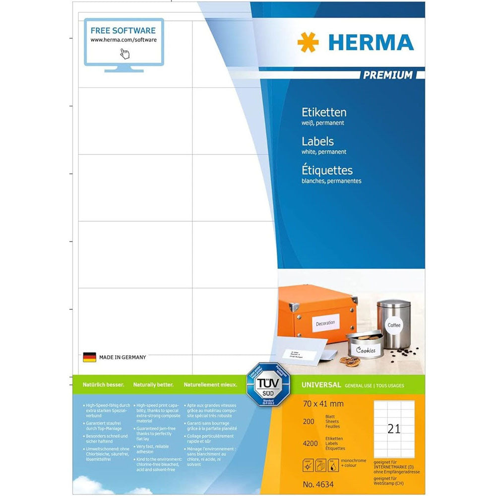 Herma Premium Etyels A4 70 mm 200pc