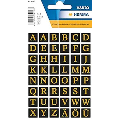 Herma Letter Film Sticker A-Z (Black/Gold)