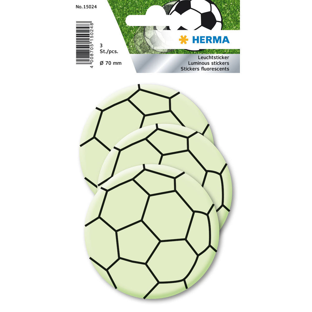 Herma dekor fotboll glöd i det mörka klistermärket