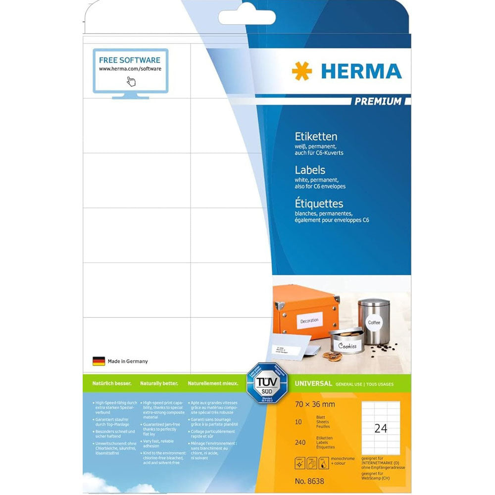 HERMA Premium -mærker A4 70mm 10pc