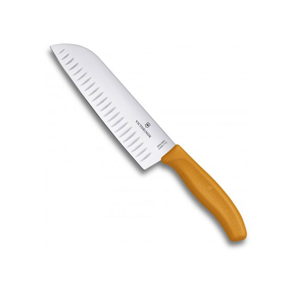 Classic Flued Wide Blade Santoku Knife Blister 17cm