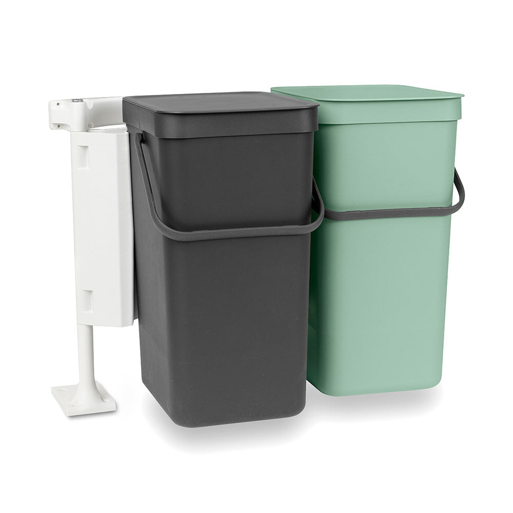 Brabantia Classy & Go Double Waste Bin (Jade Grn & Gray)