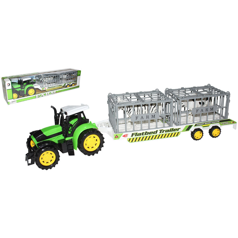 Wrijving aangedreven tractor met flatbed trailer