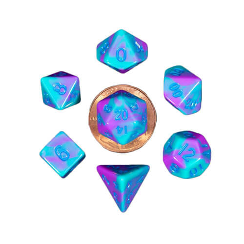 MDG Mini Polyhedral Dice Set (w/ Blue No.)