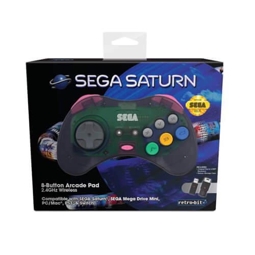 Retro Bit SEGA Saturn 2.4G M2 Arcade Pad