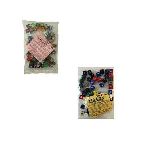 D6 Dice Assorted Loose Polyhedral (50 Dice)