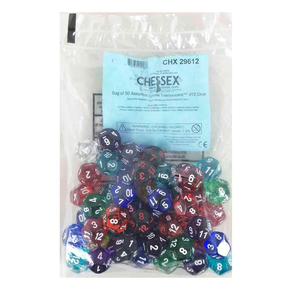 D12 Dice assorti polyédrique lâche (50 dés)