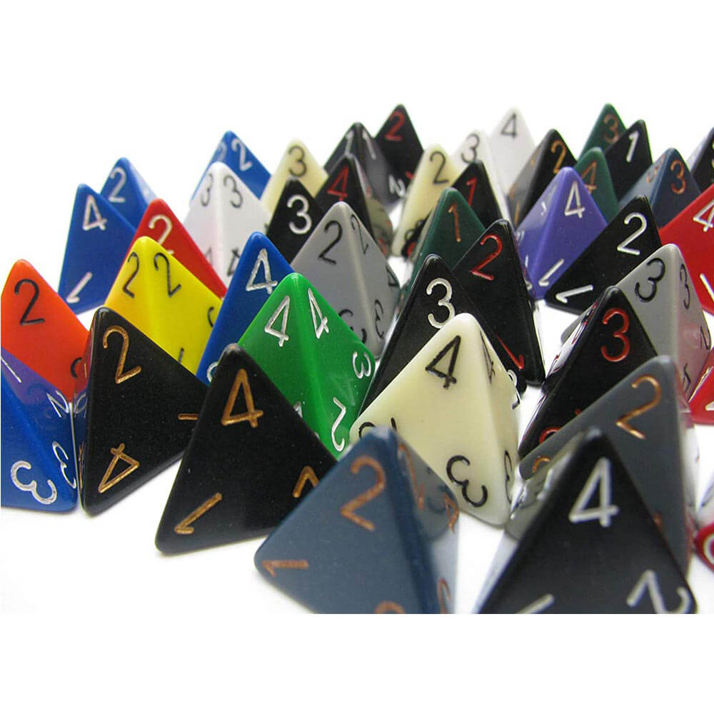 D4 DICE BORDED LOOK POLYHEDRAL (50 DICE)